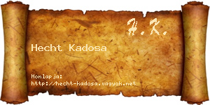 Hecht Kadosa névjegykártya